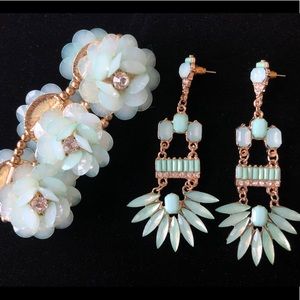 Vintage Chandelier earrings & flower bracelet